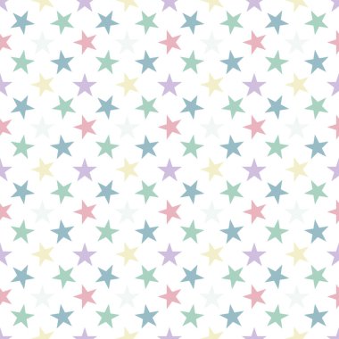 Beyaz zemin üzerinde yıldızlar olan kusursuz desen. Vektör illüstrasyonu.