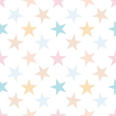 Beyaz zemin üzerinde yıldızlar olan kusursuz desen. Vektör illüstrasyonu.