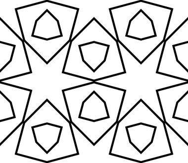 Farklı şekillere sahip ince çizgi geometrik dikişsiz desen. Çizgili, kareli kart. Süslü arka plan. Paket kağıdı. Vektör illüstrasyonu.     