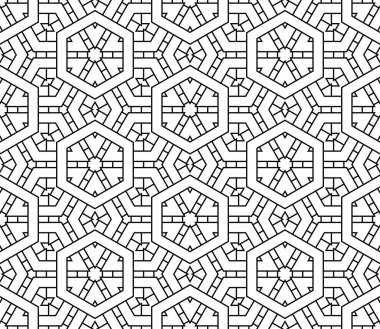 İnce çizgili altıgen, üçgen, eşkenar dörtgen desenli. Doğrusal geometrik arkaplan. Paket kağıdı. Vektör illüstrasyonu.      