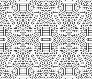 İnce çizgili altıgen, üçgen, eşkenar dörtgen desenli. Doğrusal geometrik arkaplan. Paket kağıdı. Vektör illüstrasyonu.      