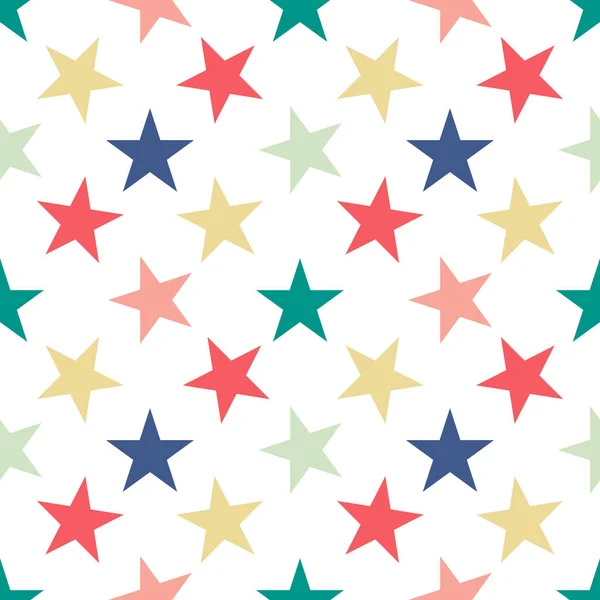 Seamless pattern with stars on white background. Vector illustration.