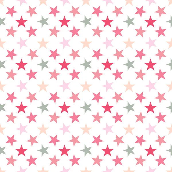 Seamless Pattern Stars White Background Vector Illustration — Stock Vector