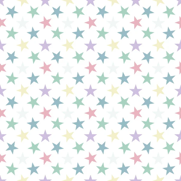 白い背景に星のあるシームレスなパターン ベクターイラスト — ストックベクタ