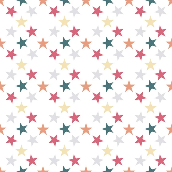 Seamless Pattern Stars White Background Vector Illustration — Stock Vector