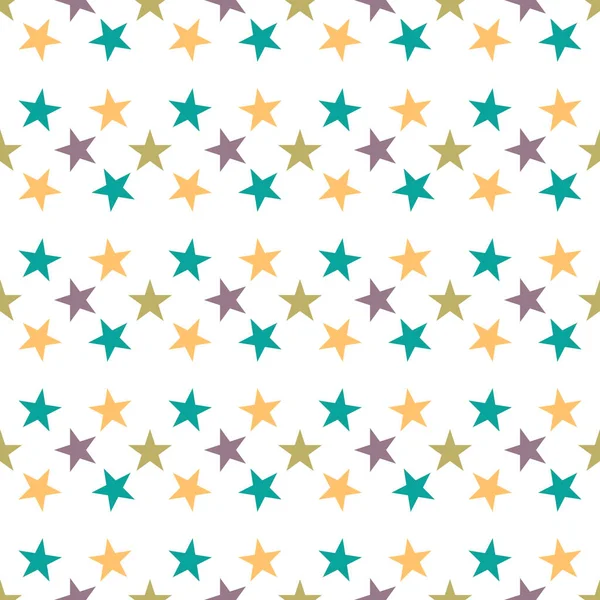 Patrón Sin Costuras Con Estrellas Sobre Fondo Blanco Ilustración Vectorial — Archivo Imágenes Vectoriales