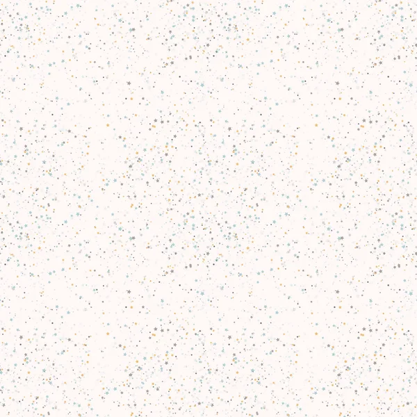 Renkli kaotik küçük daireler ve bej üzerine yıldızlar olan soyut, pürüzsüz desenler. Sonsuz geometrik desen. Vektör illüstrasyonu.     