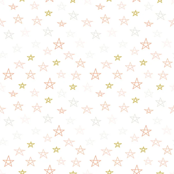 Lindo Patrón Inconsútil Estrella Colorido Blanco Fondo Festivo Divertido Papel — Archivo Imágenes Vectoriales