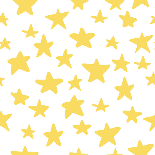 Seamless pattern with hand drawn stars on  background. Sky background. Vector illustration.