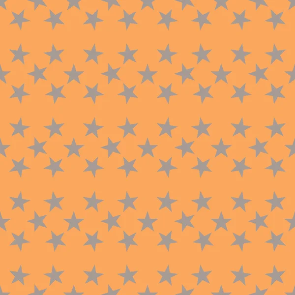 Coloré Orange Motif Sans Couture Étoile Grise Papier Emballage Rayé — Image vectorielle