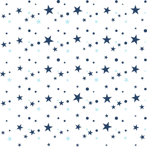 Modèle Sans Couture Avec Petits Points Bleus Étoiles Étoiles Sur — Image vectorielle