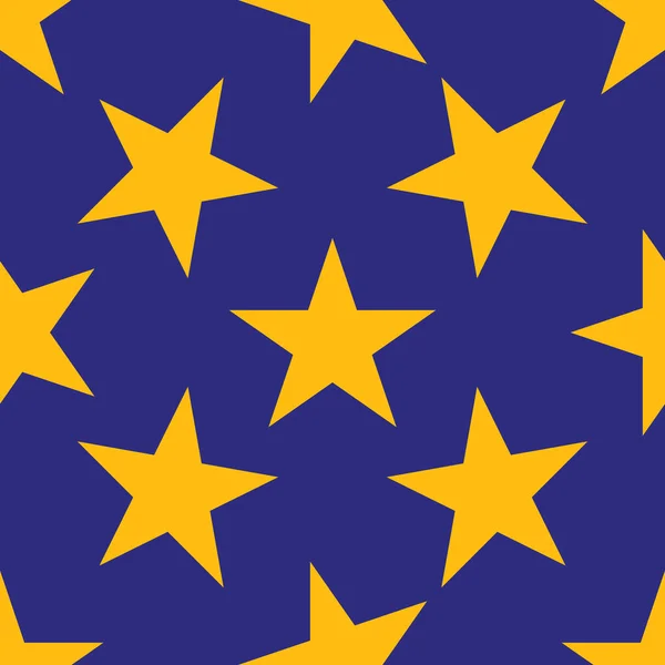 Patrón Sin Costuras Con Estrellas Azules Sobre Fondo Blanco Ilustración — Vector de stock