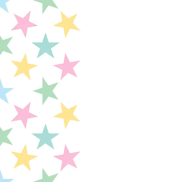 Karte Mit Muster Mit Bunten Sternen Auf Weißem Hintergrund Vektorillustration — Stockvektor