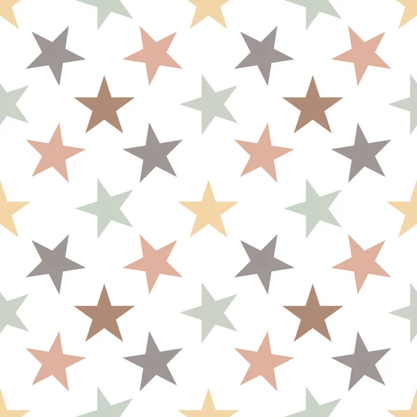 Seamless Pattern Stars White Background Vector Illustration — Stock Vector