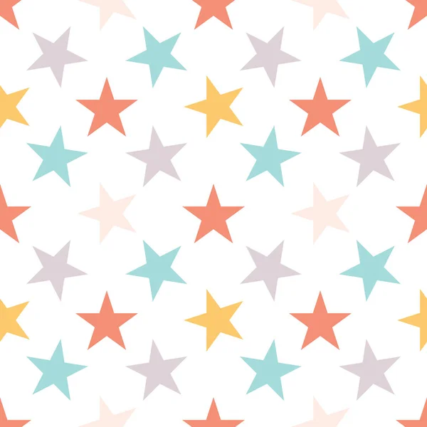 Seamless Pattern Stars White Background Vector Illustration — Stock Vector