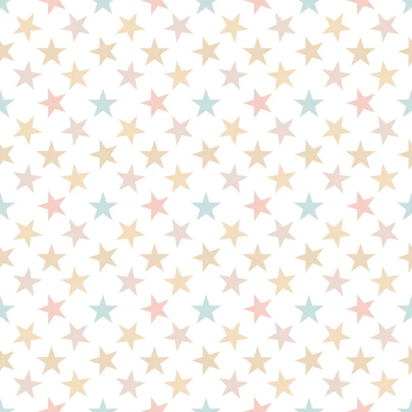 Nahtloses Muster Mit Sternen Auf Weißem Hintergrund Vektorillustration — Stockvektor