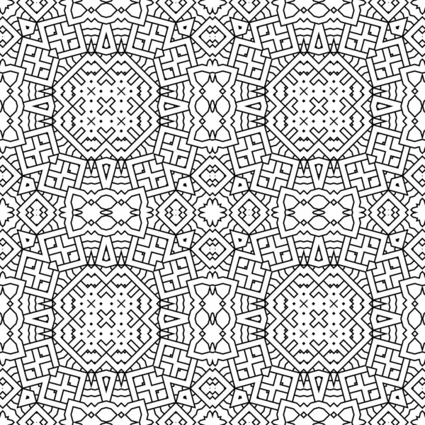 Тонкая Линия Геометрический Бесшовный Узор Различными Формами Полосатая Клетчатая Карта — стоковый вектор