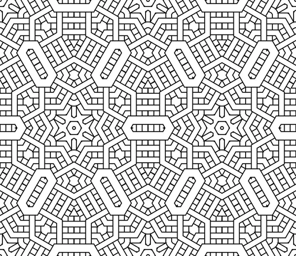 Ligne Mince Rayé Hexagone Triangle Losange Motif Sans Couture Fond — Image vectorielle