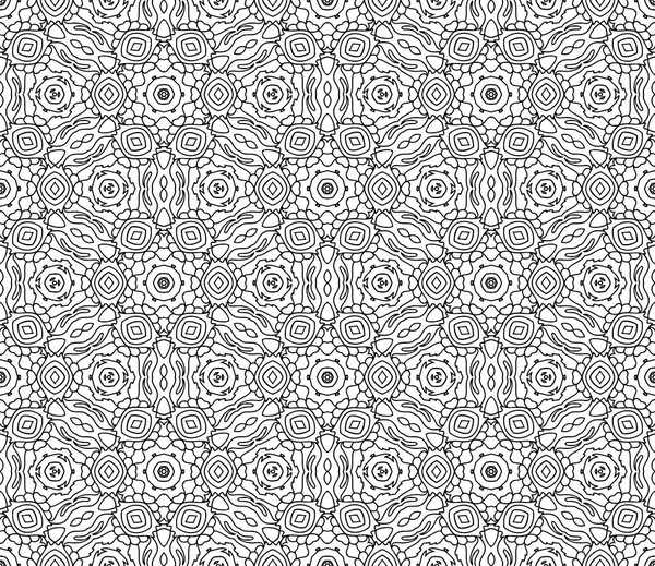 İnce çizgi mandala pürüzsüz desen. Doğrusal oryantal geometrik arka plan. Paket kağıdı. Vektör illüstrasyonu.        