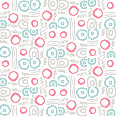 Soyut geometrik dikişsiz desen. Döşeme arkaplanı. Farklı şekillerde sonsuzluk ambalaj kağıtları. Yaratıcı doku. Vektör illüstrasyonu.   