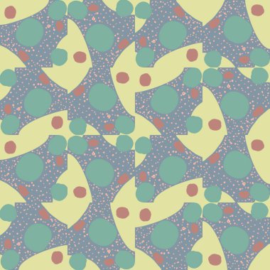 Soyut geometrik dikişsiz desen. Döşeme arkaplanı. Farklı şekillerde sonsuzluk ambalaj kağıtları. Yaratıcı doku. Vektör illüstrasyonu.   