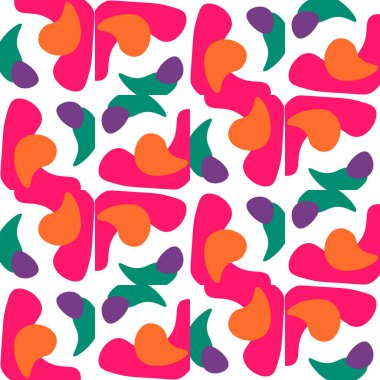 Çizgi film soyut geometrik kusursuz desen. Coğrafi fayans. Farklı şekillerde sonsuzluk ambalaj kağıtları. Yaratıcı doku. Vektör illüstrasyonu.   