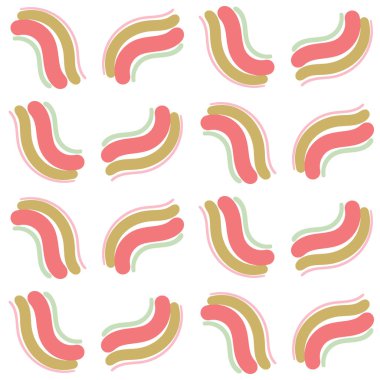 Çizgili çizgili gökkuşağı deseni. Coğrafi fayans. Fırça darbesi ambalaj kağıdı. Vektör illüstrasyonu. 