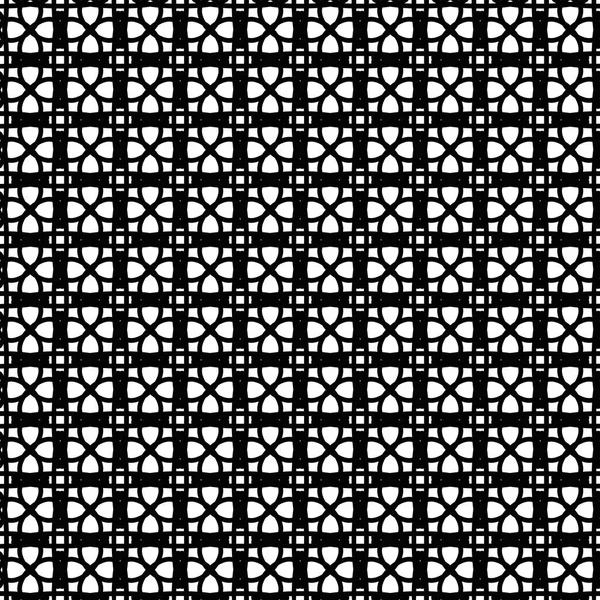 Черно Белый Бесшовный Узор Кружевами Сеткой Тонкой Линией Геометрических Форм — стоковый вектор