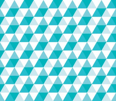 Beyaz zemin üzerinde renkli üçgenler olan kusursuz geometrik desen. Kusursuz soyut üçgen geometrik arkaplan. Sonsuz geometrik desen. Vektör illüstrasyonu.