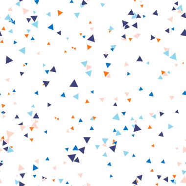 Renkli kaotik küçük üçgenleri olan soyut, pürüzsüz bir desen. Sonsuz üçgen dağınık geometrik desen. Vektör illüstrasyonu.   