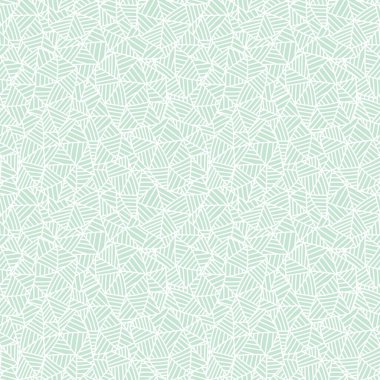 Beyaz doğrusal karalama üçgeninin dikişsiz desenli şirin pastel nane şekeri. El çizimi üçgen arka plan. Sonsuz geometrik duvar kağıdı, ambalaj kağıdı, kumaş, tekstil. Vektör illüstrasyonu.  