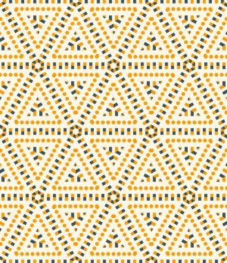 Çizgili üçgen, eşkenar dörtgen, altıgen, noktasız desen. Doğrusal geometrik arkaplan. Vektör illüstrasyonu.       