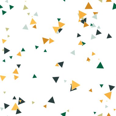 Renkli kaotik küçük üçgenleri olan soyut, pürüzsüz bir desen. Sonsuz üçgen dağınık geometrik desen. Vektör illüstrasyonu.      