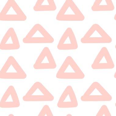 Soyut üçgen dikişsiz desen. Yuvarlak üçgenler. Geometrik arkaplan. Vektör illüstrasyonu.