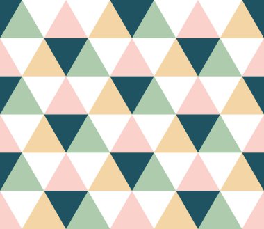 Kusursuz geometrik desen. Kusursuz soyut üçgen geometrik arkaplan. Sonsuz geometrik desen. Vektör illüstrasyonu.