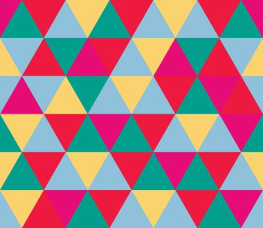 Kusursuz geometrik desen. Kusursuz soyut üçgen geometrik arkaplan. Sonsuz geometrik desen. Vektör illüstrasyonu. 