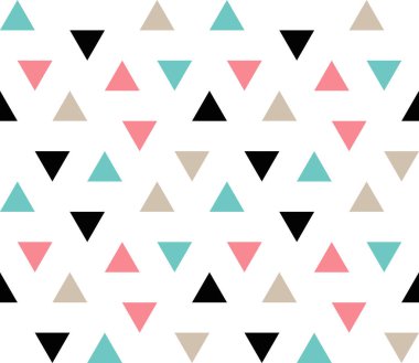 Kusursuz geometrik desen. Kusursuz soyut üçgen geometrik arkaplan. Sonsuz geometrik desen. Vektör illüstrasyonu.