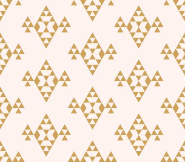 Üçgenli, etnik ve kusursuz bir model. Kabile geometrik arka planı. Vektör illüstrasyonu.