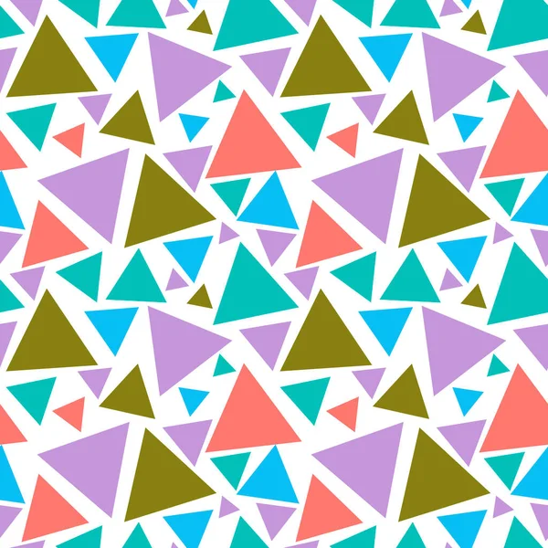 Padrão Sem Costura Abstrato Com Triângulos Pequenos Caóticos Coloridos Infinito — Vetor de Stock