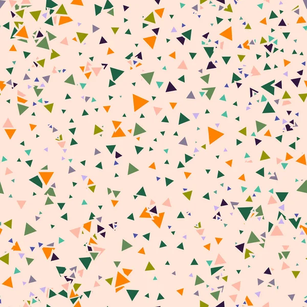 Modèle Abstrait Sans Couture Avec Petits Triangles Chaotiques Sur Fond — Image vectorielle