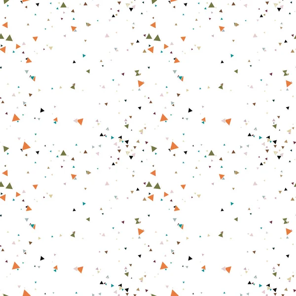 Abstracte Naadloze Patroon Met Kleurrijke Chaotische Kleine Driehoeken Oneindigheiddriehoekig Rommelig — Stockvector