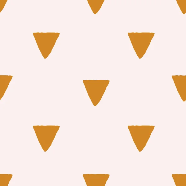Gold Triangular Background Pastel Pink Seamless Grunge Geometric Pattern Cute — Stock Vector