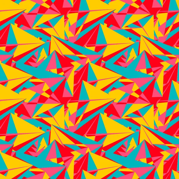 Patrón Sin Costura Abstracto Con Coloridos Triángulos Caóticos Polígonos Patrón — Archivo Imágenes Vectoriales