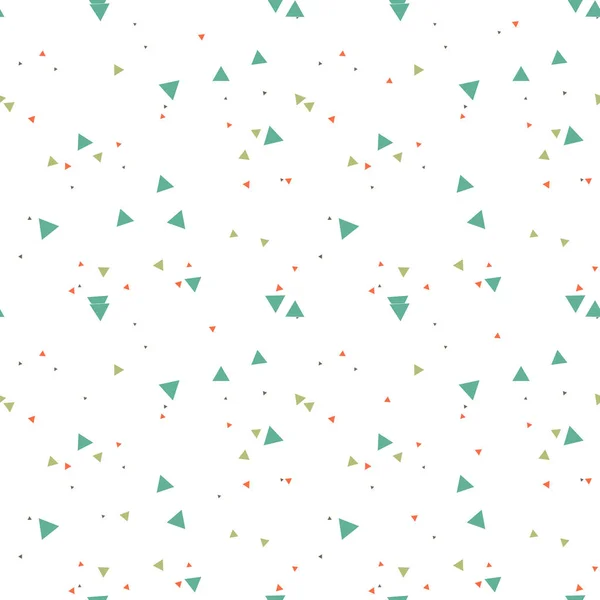 Цветной Беспорядочный Бесшовный Рисунок Треугольниками Белом Абстрактная Хаотическая Геометрия Треугольный — стоковый вектор