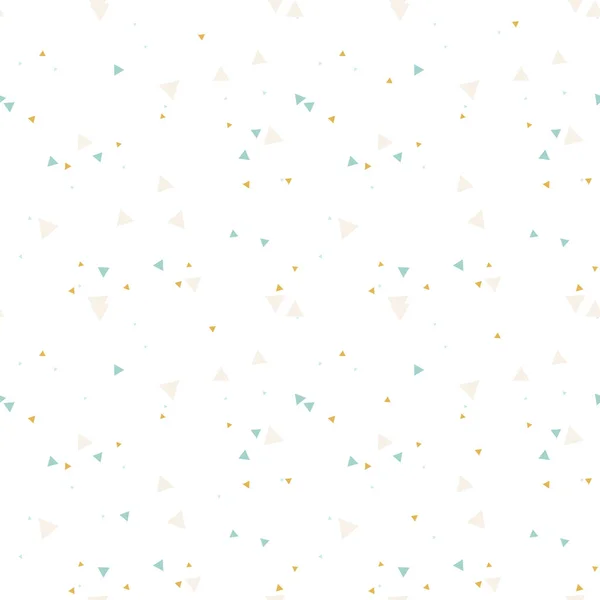 Пастельний Синій Бежевий Золотий Безшумний Візерунок Трикутниками Білому Абстрактний Хаотичний — стоковий вектор