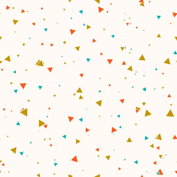 Abstract Naadloos Patroon Met Kleurrijk Blauw Goud Oranje Chaotische Driehoekjes — Stockvector