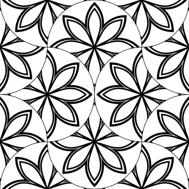 Soyut mandala balık pulu pürüzsüz desen. Süslü fayans, mozaik arka plan. Çiçek işi sonsuz kart. Arapça, Hintçe, sedirli motifler. Vektör illüstrasyonu. 