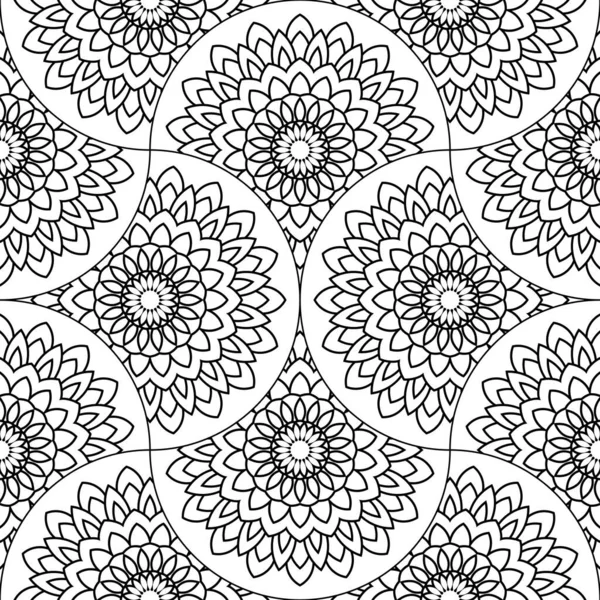Modèle Abstrait Poisson Mandala Échelle Transparente Carrelage Ornemental Fond Mosaïque — Image vectorielle