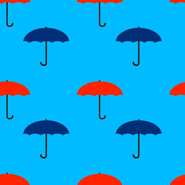 Seamless Pattern Cute Umbrella Flat Style Rainy Weather Vector Illustration — Stock Vector