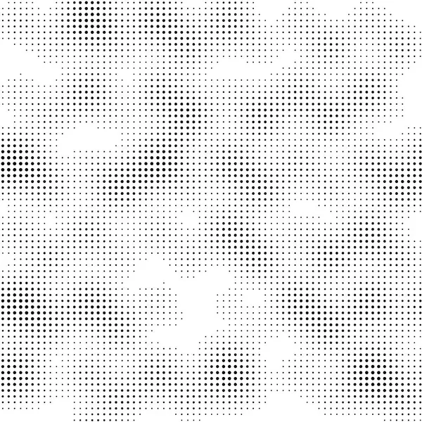 黒と白のグランジのハーフトーンドット ドットされた食感 ハーフトーン ドットの背景 円形状の抽象幾何学的カード ベクターイラスト — ストックベクタ